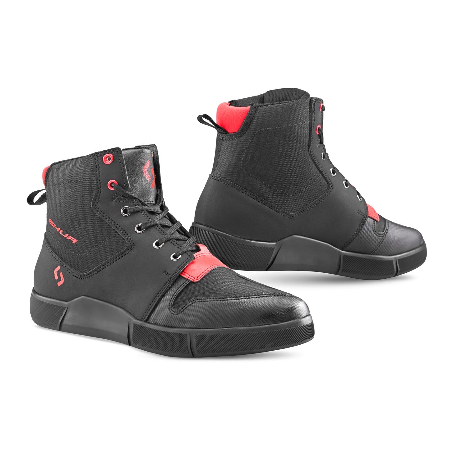 SHUA Oddin Urban Men's Motorcycle Boots Black Red