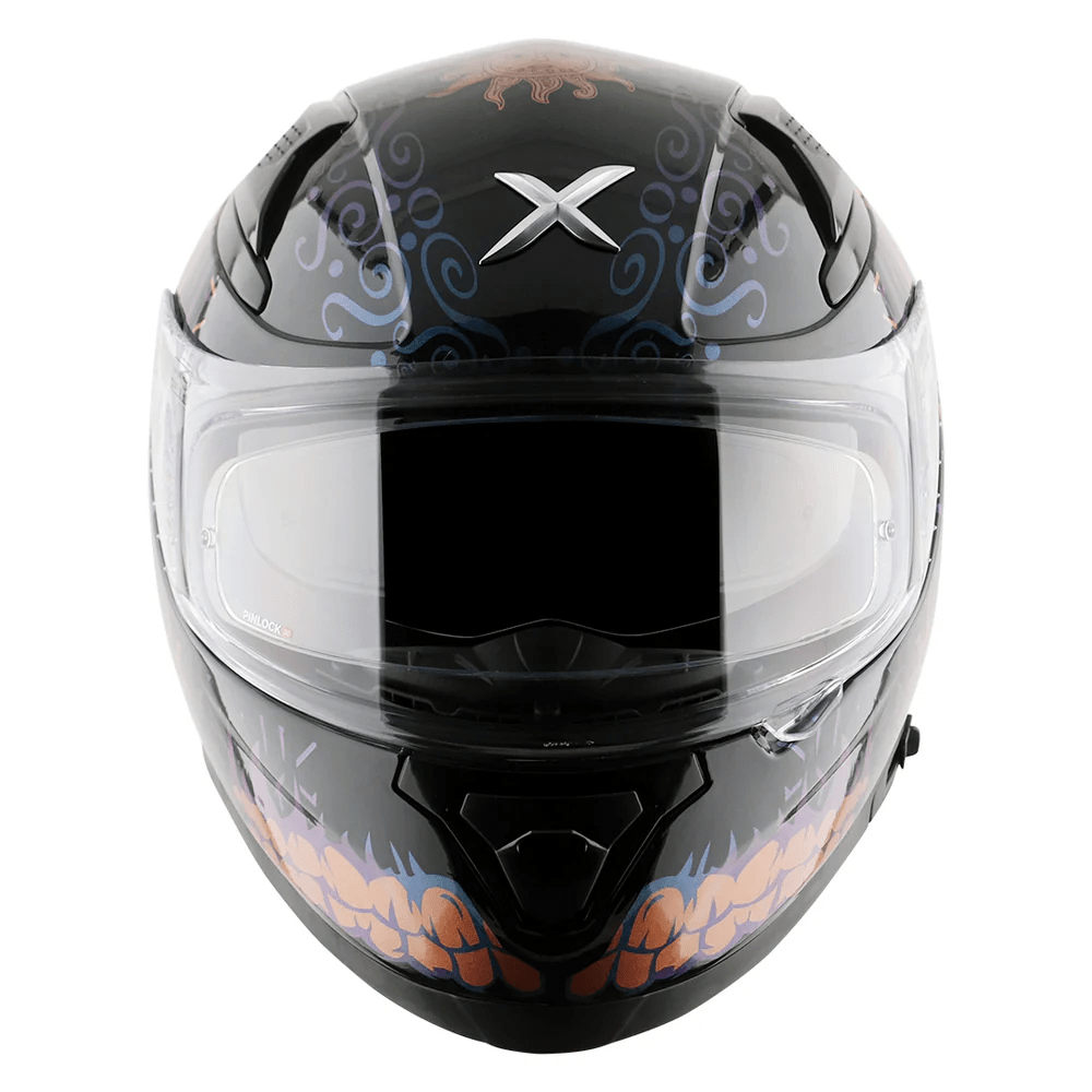 AXOR APEX TRANCE FULL FACE MOTORCYCLE HELMET BLACK GOLD