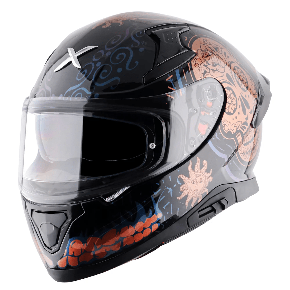 AXOR APEX TRANCE FULL FACE MOTORCYCLE HELMET BLACK GOLD
