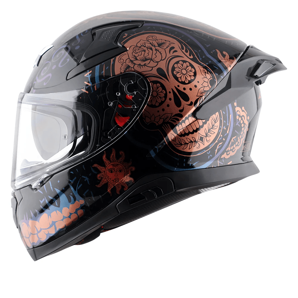 AXOR APEX TRANCE FULL FACE MOTORCYCLE HELMET BLACK GOLD