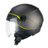 CGM 167G FLO WAY Casco Jet Antracita Amarillo Fluo Satinado Largo