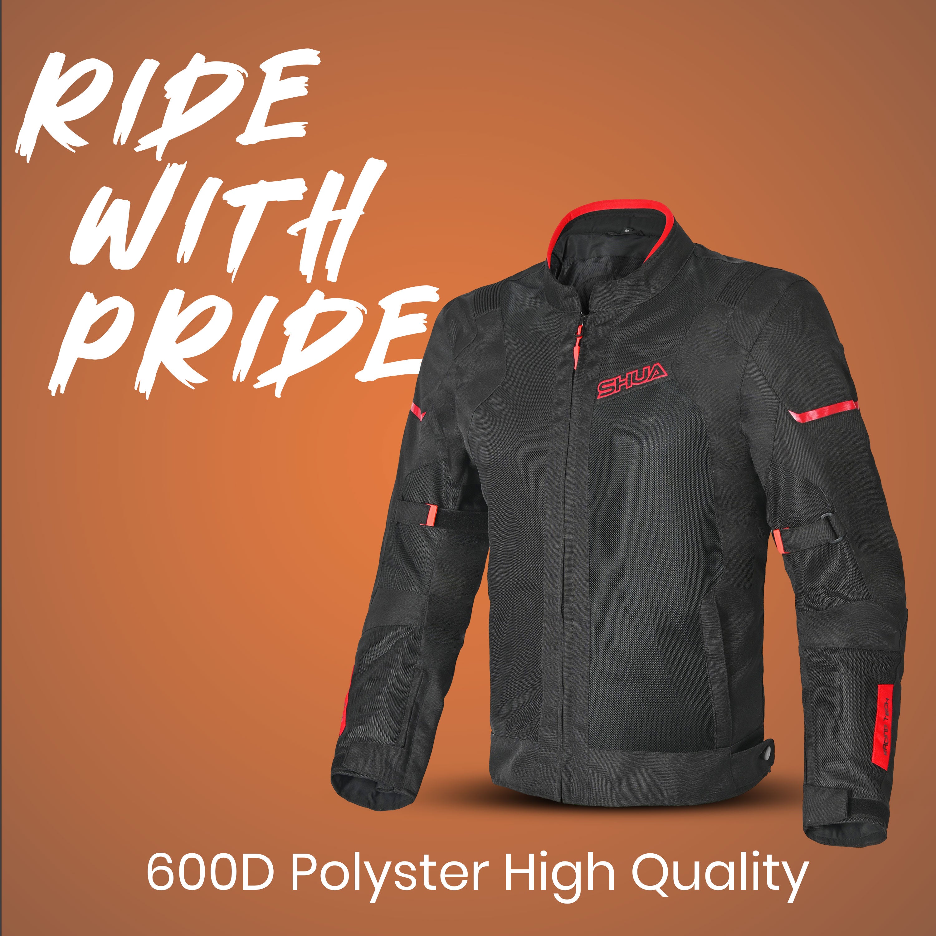 SHUA Gravity Mesh Summer Motorcycle Jacket Black Red