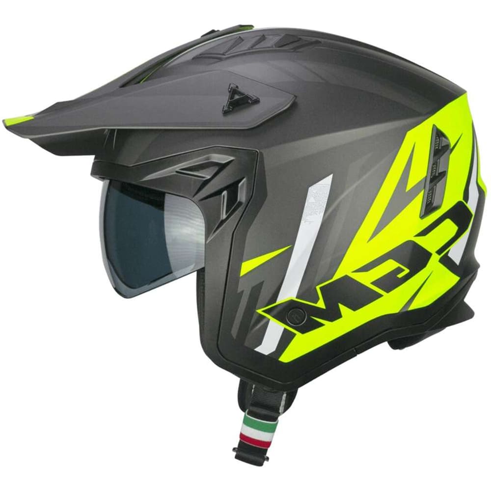 CGM 155X Rush Moto Jet Casco Amarillo Grafito fluo Mate