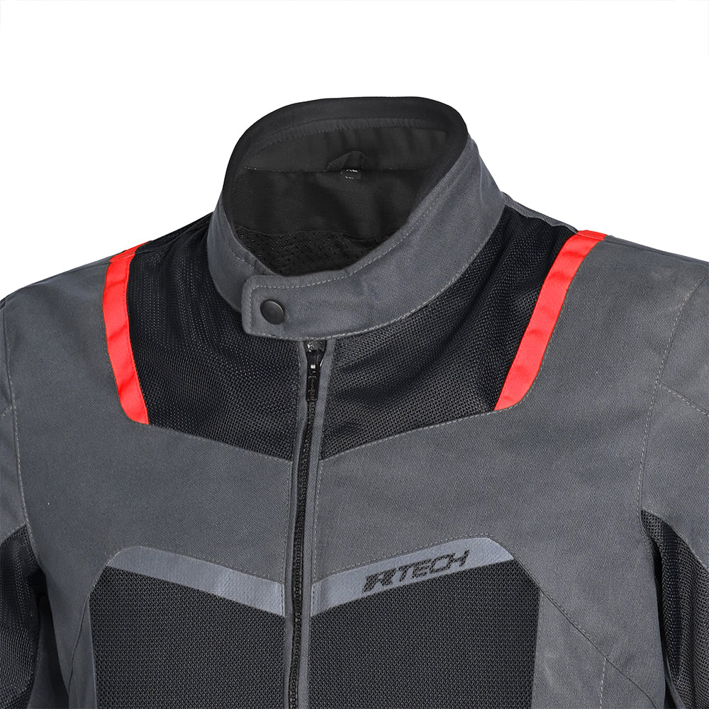 R-TECH - SPIRAL MESH Motorcycle Jacket Anthracite/Black/Red