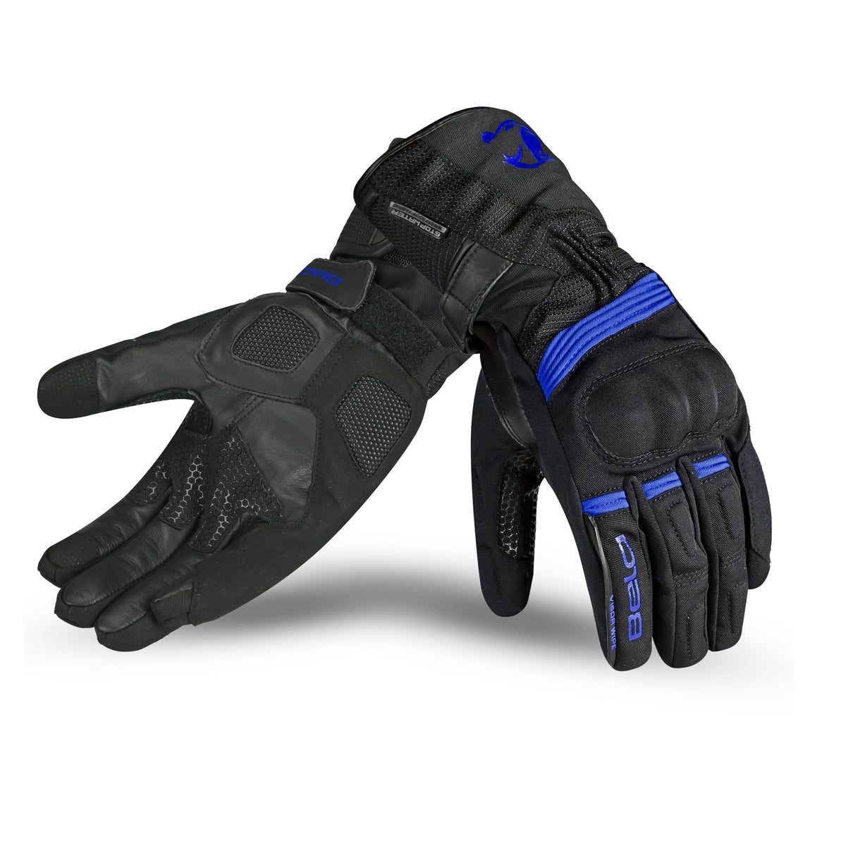 BELA Storm Winter WP Motorcycle Textile Gloves Black Blue
