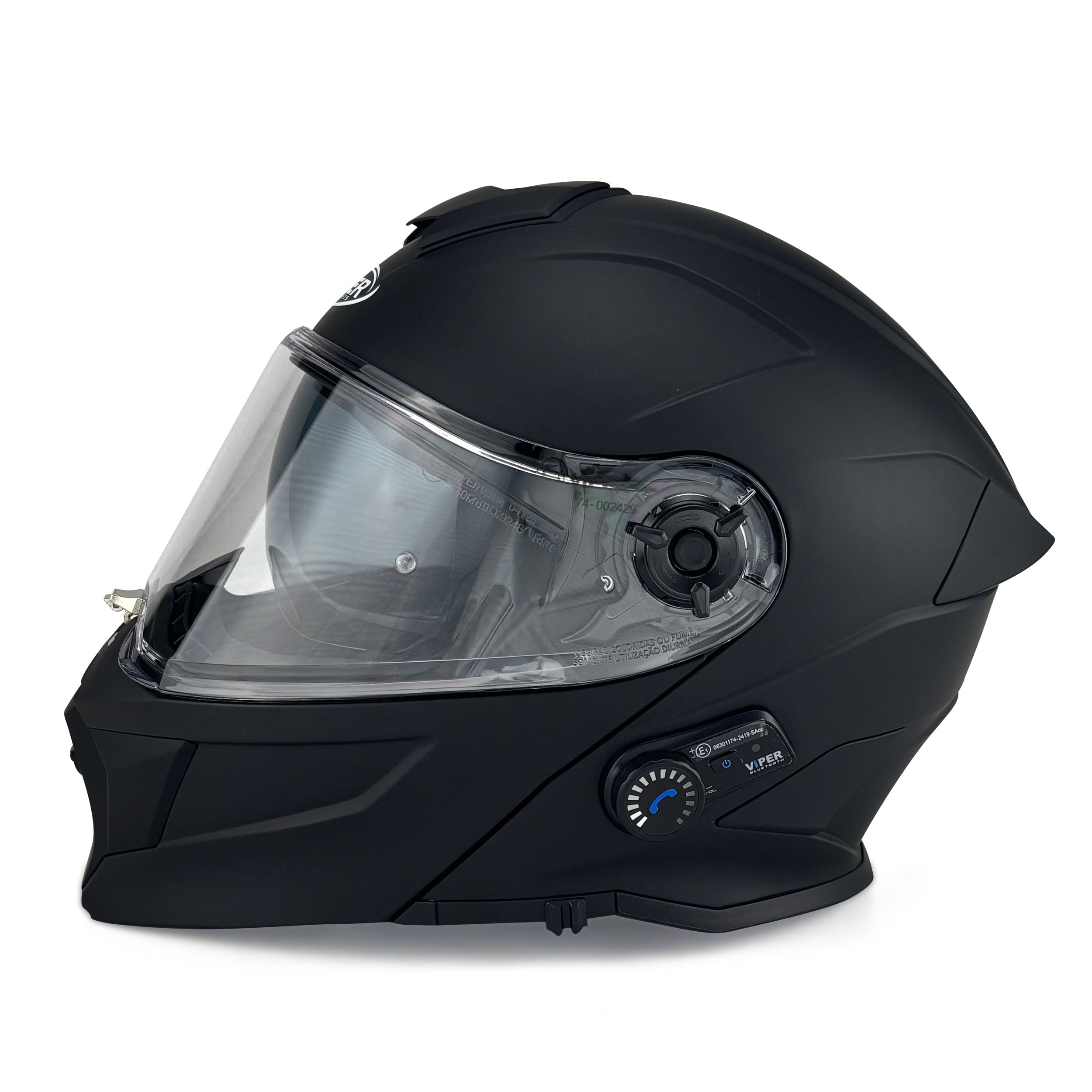 Viper RSV121 V.8 Bluetooth Flip Front Motorcycle Helmet Matt Black
