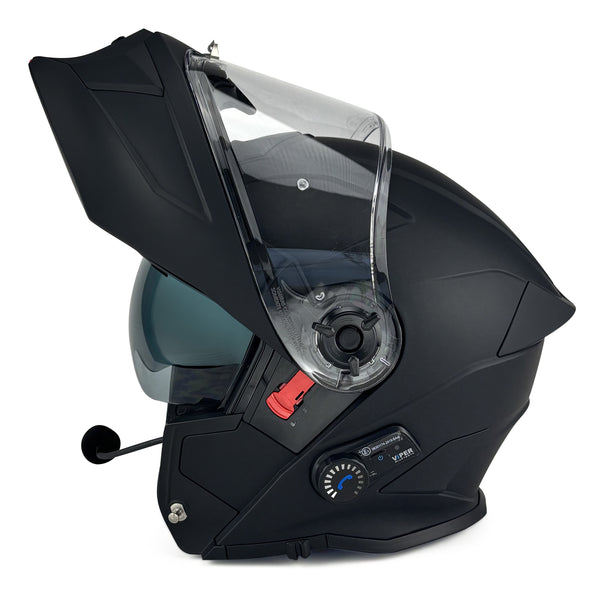 bluetooth face flip up motorcycle helmet ILM Modular Full Model 902BT PRO Matte Black / XX-Large replaceable liners Castle X CX935 Bluetooth Modular