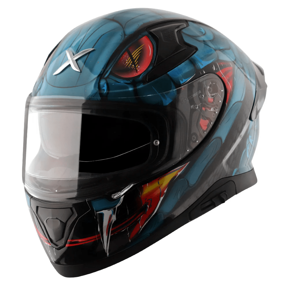AXOR APEX VENOMOUS DV FULL FACE MOTORCYCLE HELMET BLACK_BLUE