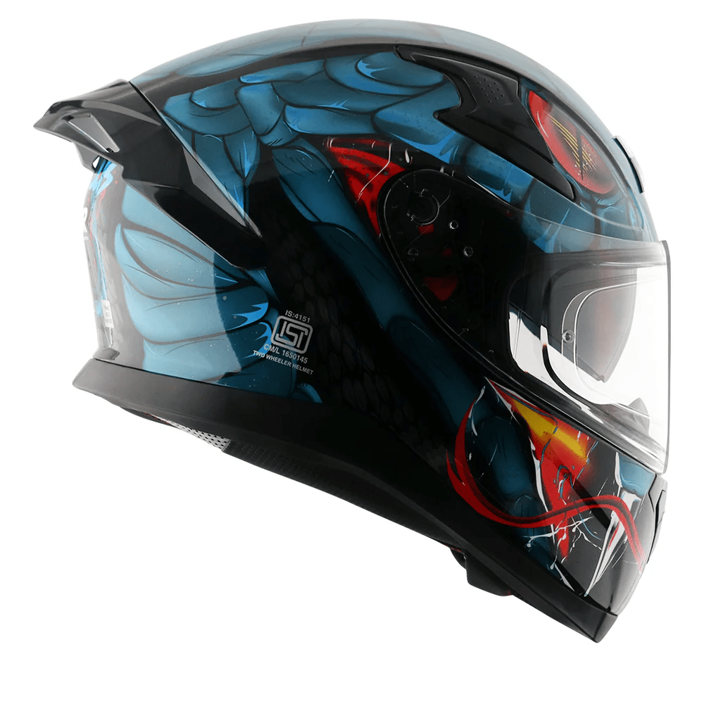 AXOR APEX VENOMOUS DV FULL FACE MOTORCYCLE HELMET BLACK_BLUE