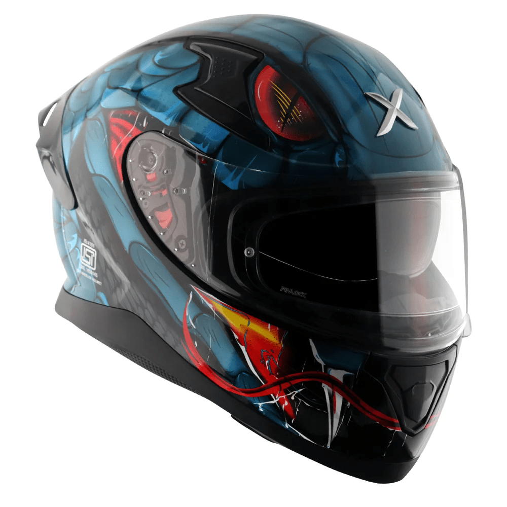 AXOR APEX VENOMOUS DV FULL FACE MOTORCYCLE HELMET BLACK_BLUE