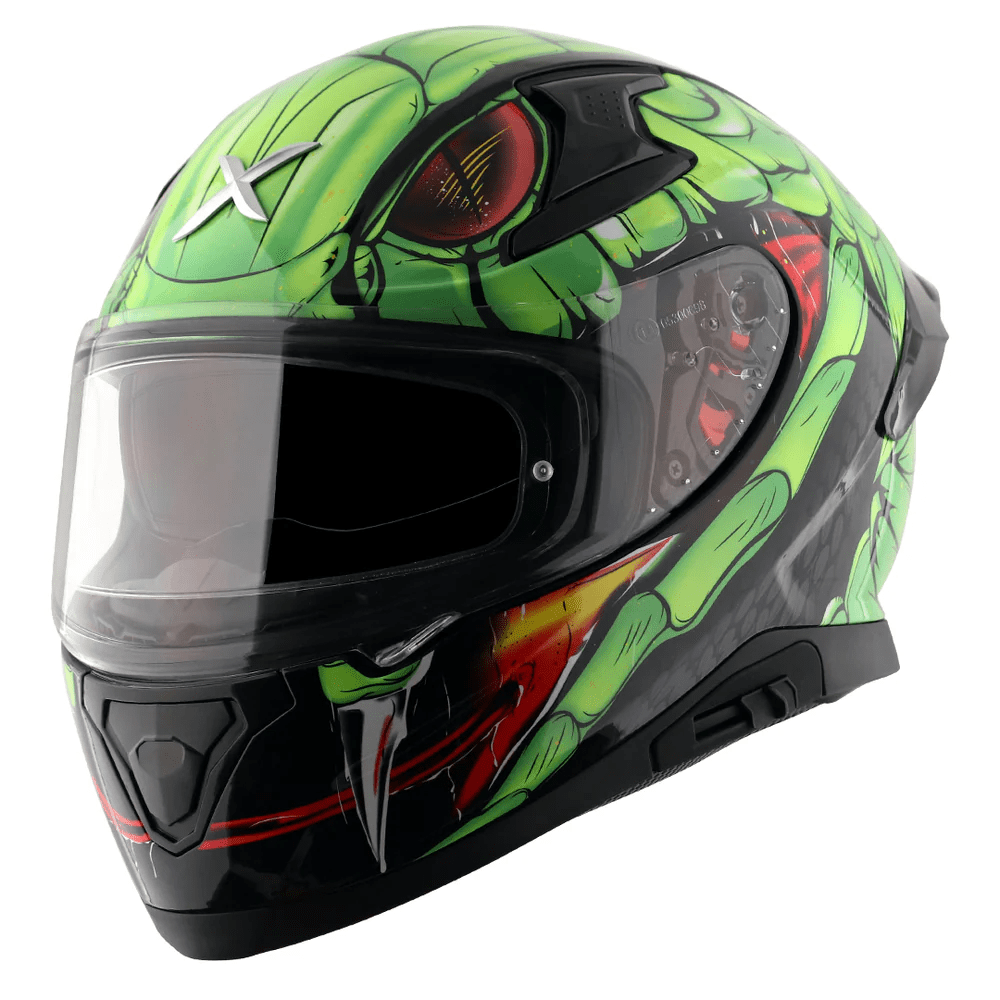 AXOR APEX VENOMOUS DV FULL FACE MOTORCYCLE HELMET BLACK_GREEN