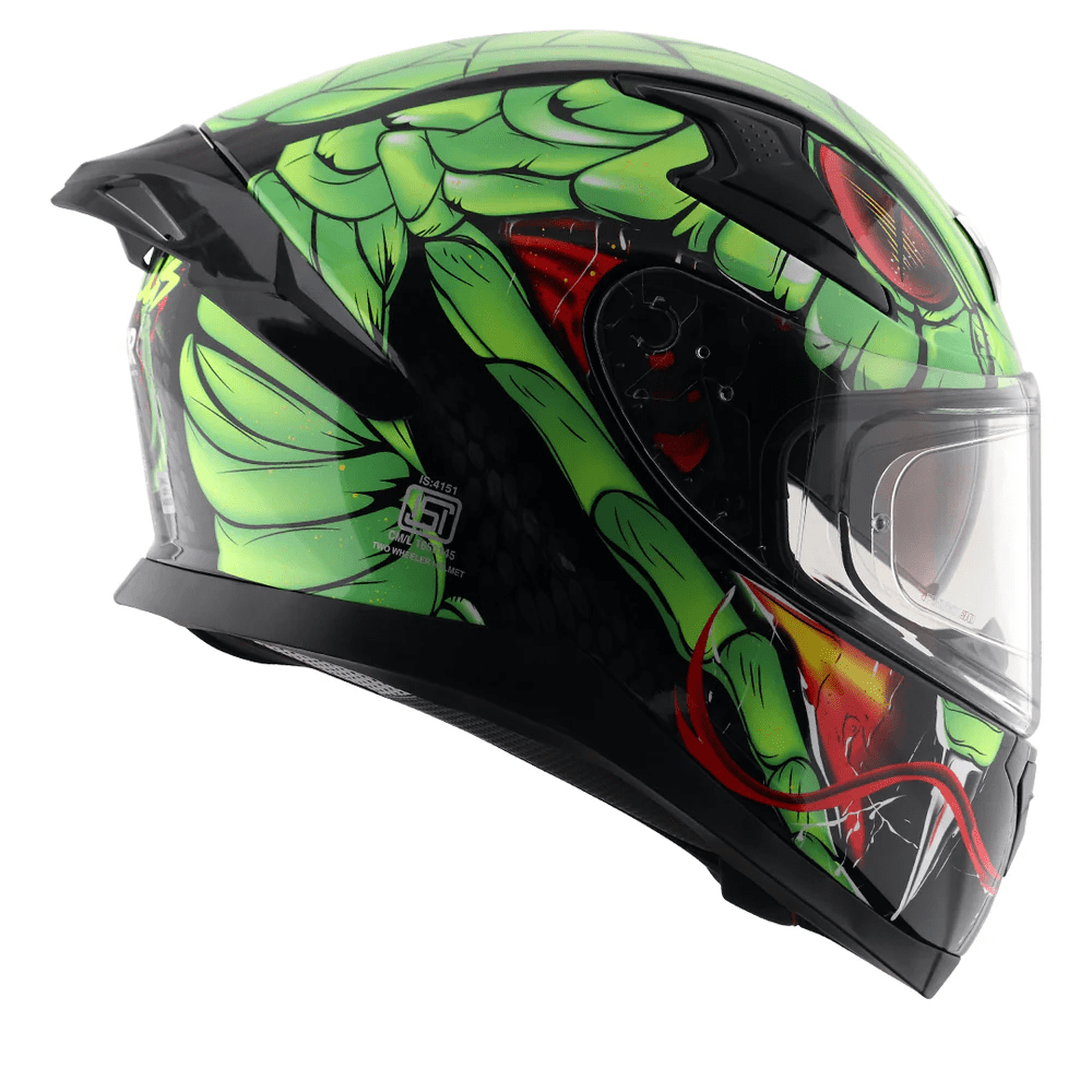 AXOR APEX VENOMOUS DV FULL FACE MOTORCYCLE HELMET BLACK_GREEN
