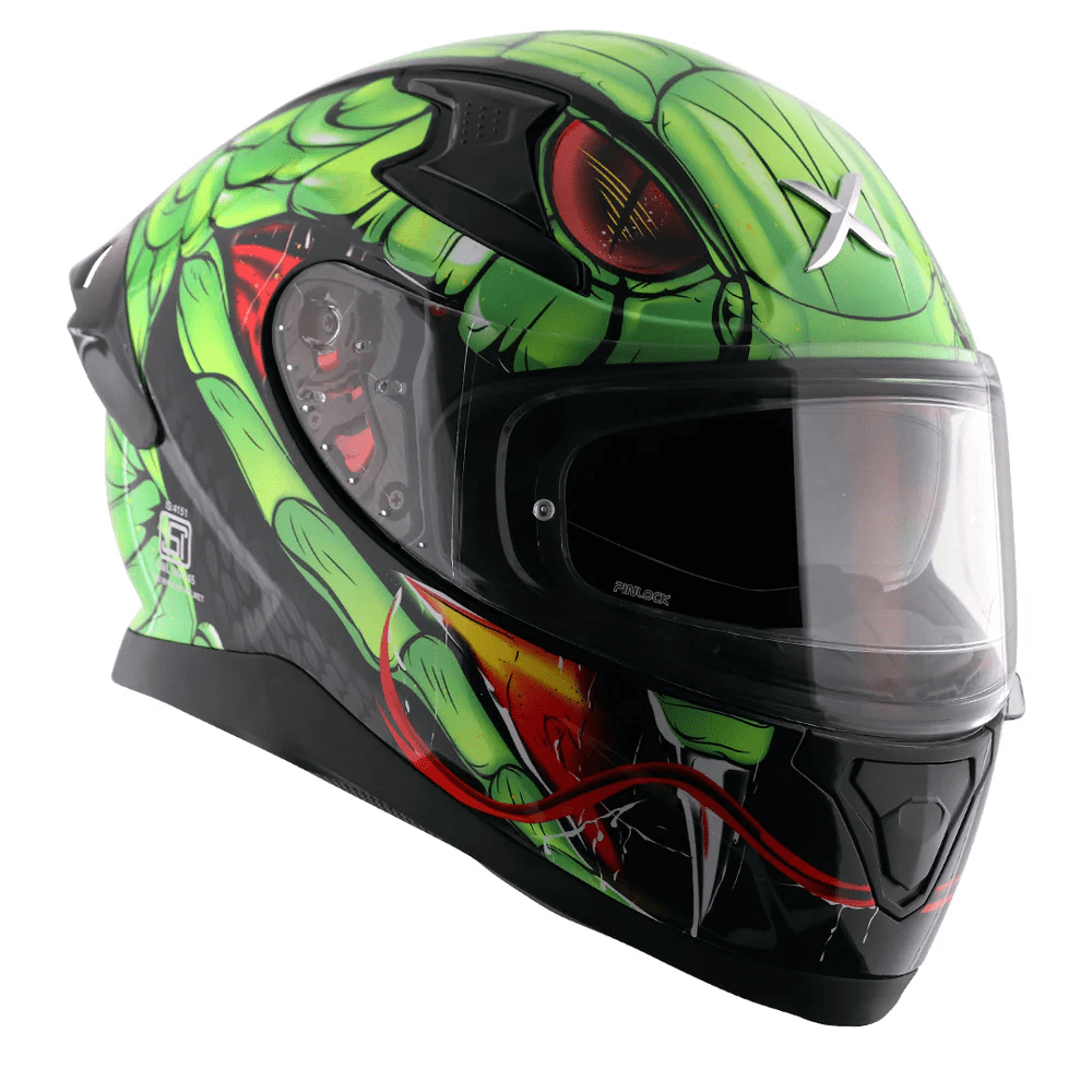 AXOR APEX VENOMOUS DV FULL FACE MOTORCYCLE HELMET BLACK_GREEN
