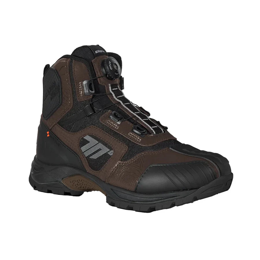 SEVENTYSD-BA7 STELVIO LOW Unisex Motorcycle Adventure Boots Black Brown