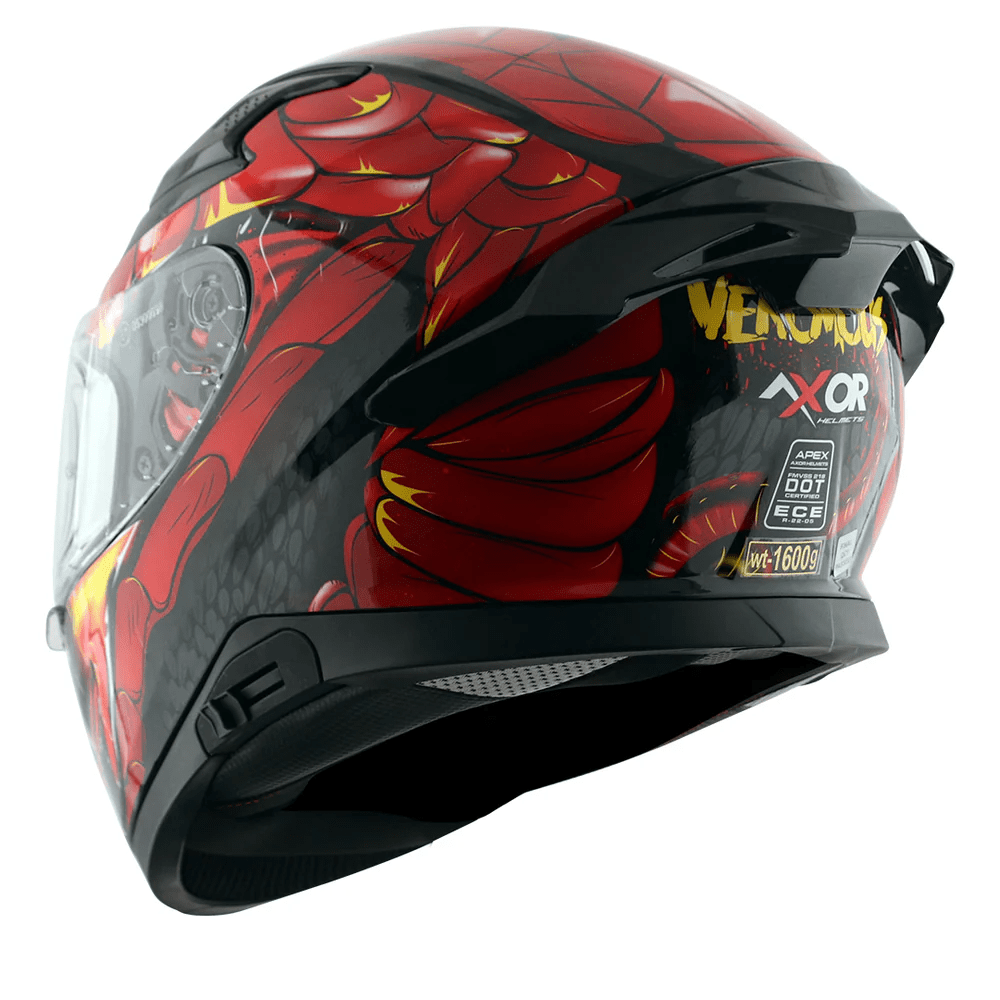 AXOR APEX VENOMOUS DV FULL FACE MOTORCYCLE HELMET BLACK_RED