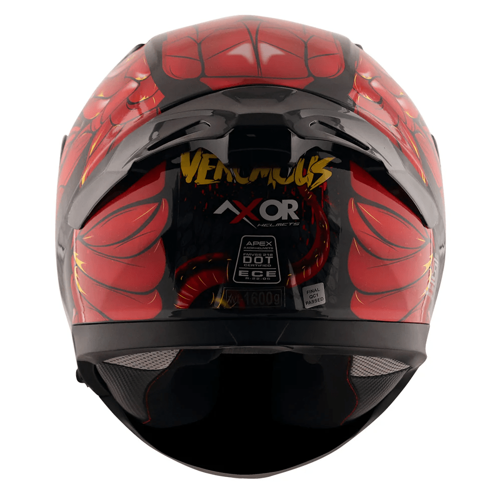 AXOR APEX VENOMOUS DV FULL FACE MOTORCYCLE HELMET BLACK_RED