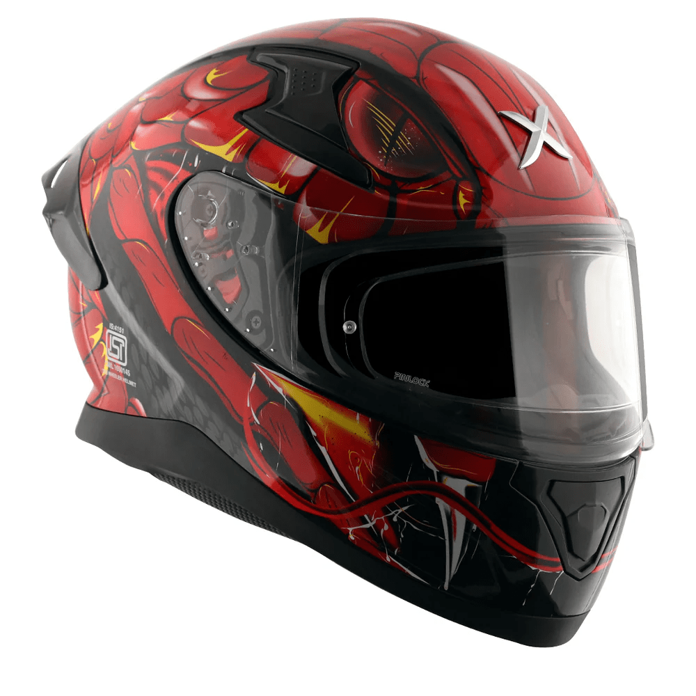 AXOR APEX VENOMOUS DV FULL FACE MOTORCYCLE HELMET BLACK_RED