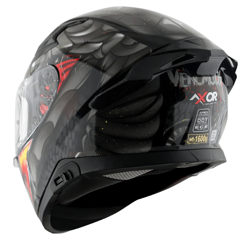 AXOR APEX VENOMOUS DV FULL FACE MOTORCYCLE HELMET BLACK MATTE_GRAY