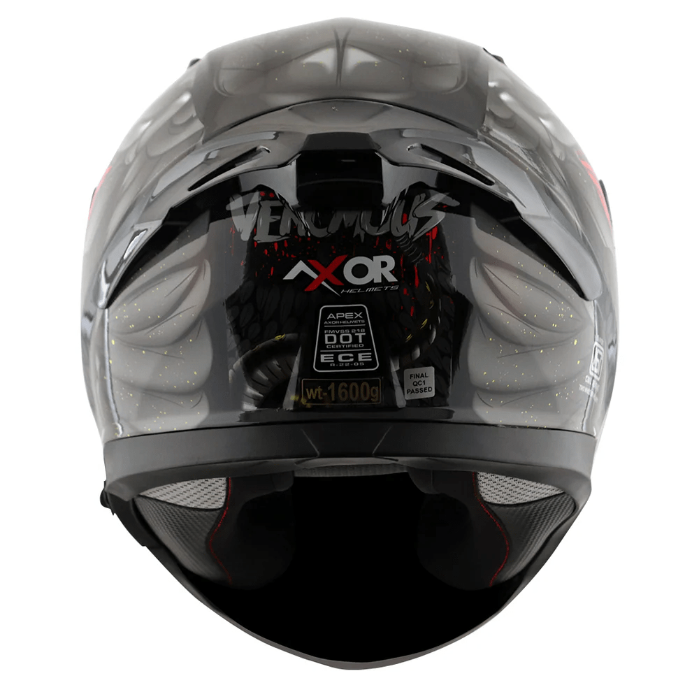 AXOR APEX VENOMOUS DV FULL FACE MOTORCYCLE HELMET BLACK MATTE_GRAY