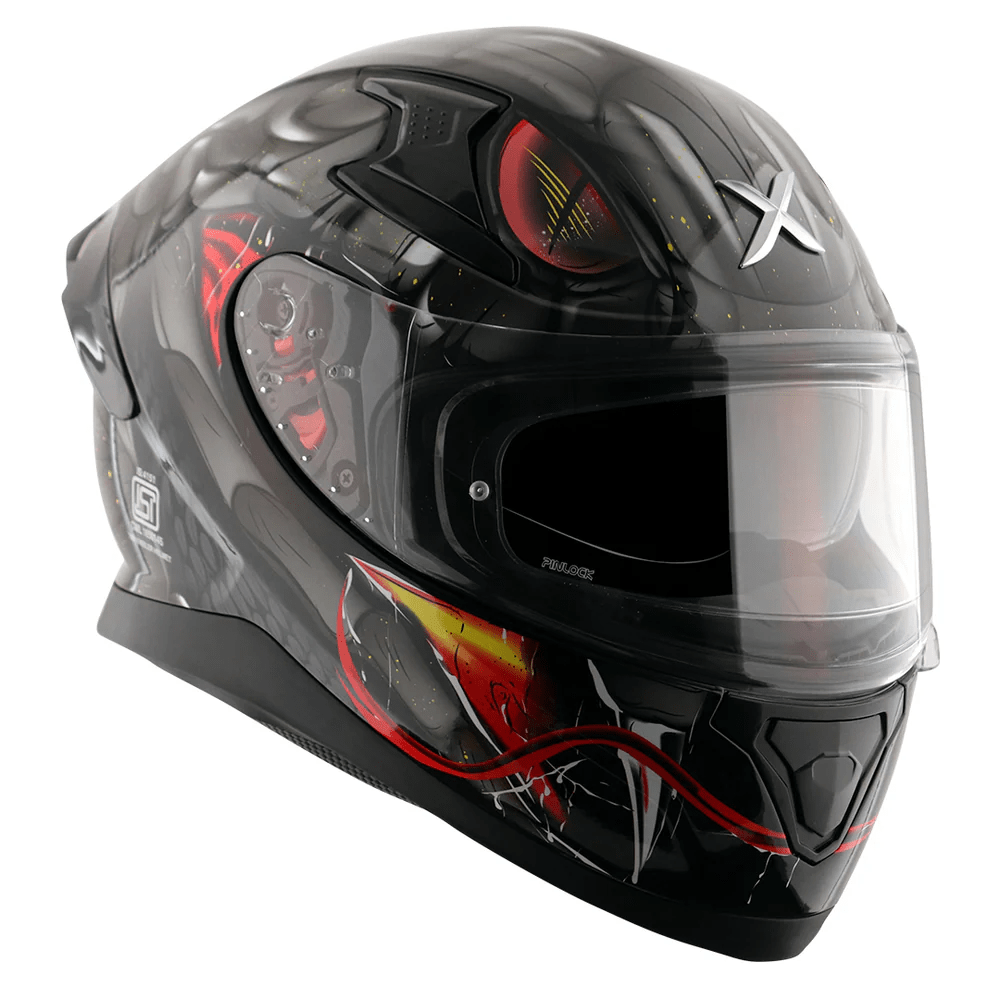 AXOR APEX VENOMOUS DV FULL FACE MOTORCYCLE HELMET BLACK MATTE_GRAY