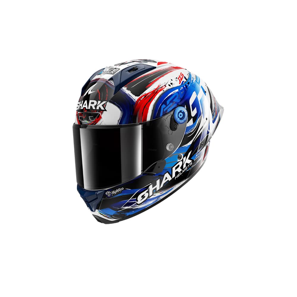 SHARK AERON-GP FIM Racing #1 Replica Helmet Signed by Zarco White Black Blue
