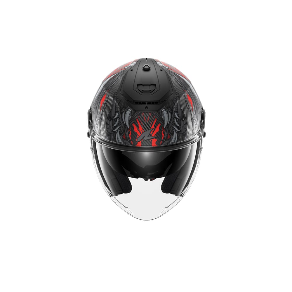SHARK Rs Jet Carbon Shaytan Anthracite Negro Mate Rojo Casco