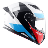 AXOR HUNTER TURBO FULL FACE MOTORCYCLE HELMET WHITE-RED