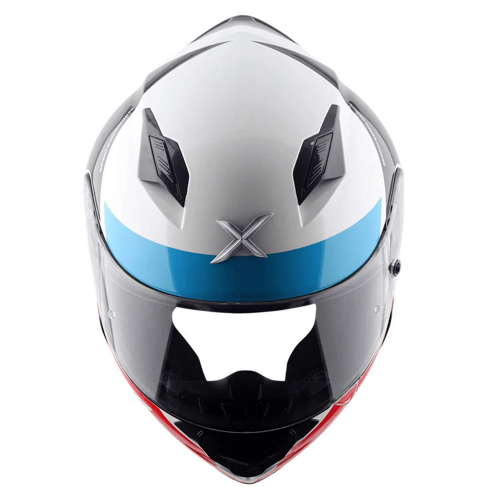 AXOR HUNTER TURBO FULL FACE MOTORCYCLE HELMET WHITE-RED