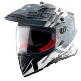 AXOR X-CROSS D/V X1 SPEEDOMETER MOTORCYCLE HELMET WHITE GRAY
