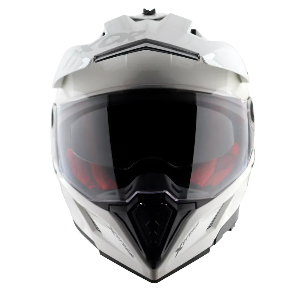 AXOR X-CROSS SPORT DUAL VISOR MOTORCYCLE HELMET PEARL WHITE