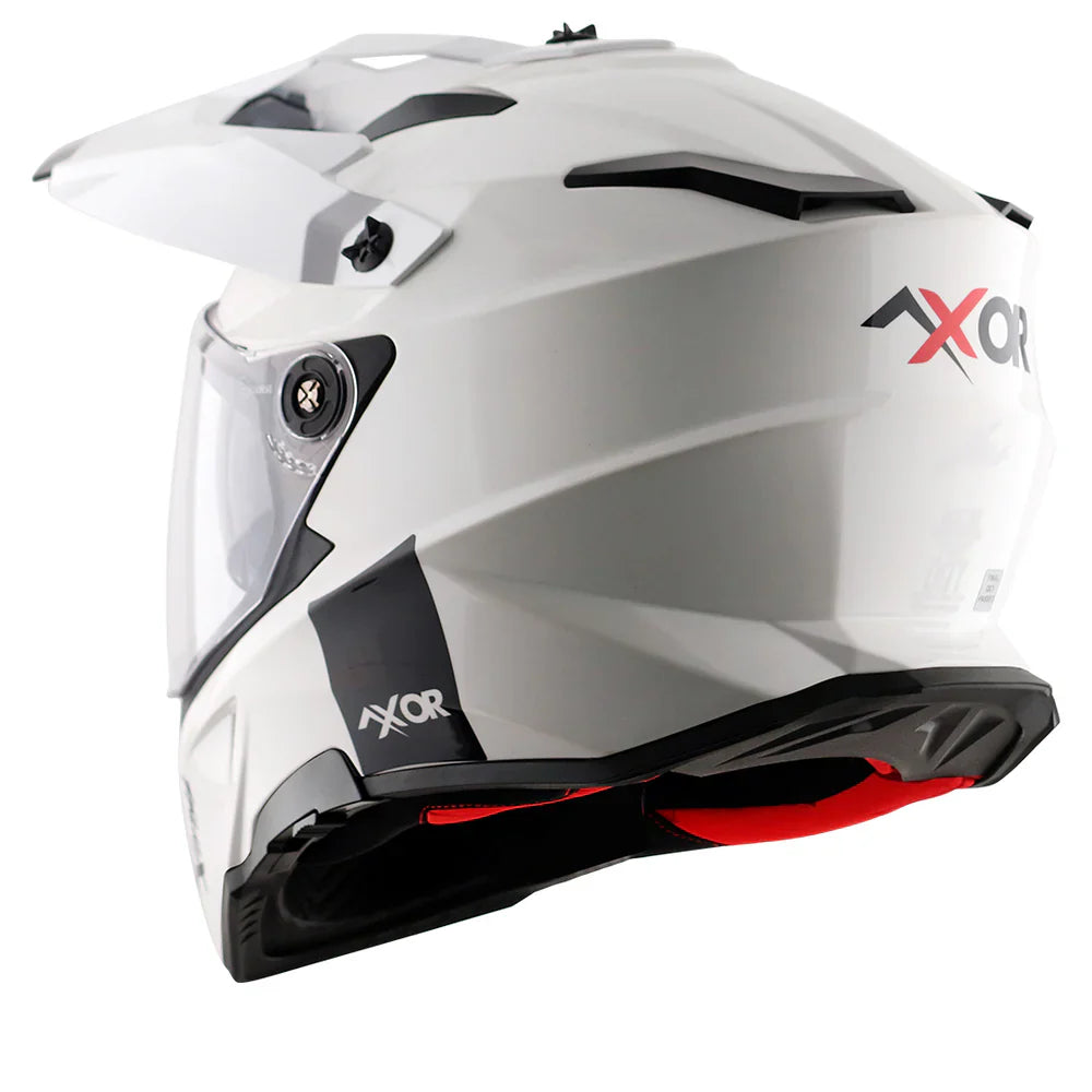 AXOR X-CROSS SPORT DUAL VISOR MOTORCYCLE HELMET PEARL WHITE