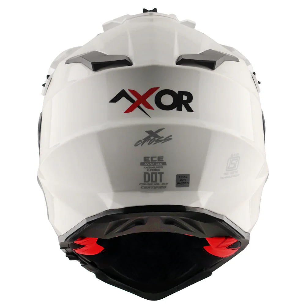 AXOR X-CROSS SPORT DUAL VISOR MOTORCYCLE HELMET PEARL WHITE