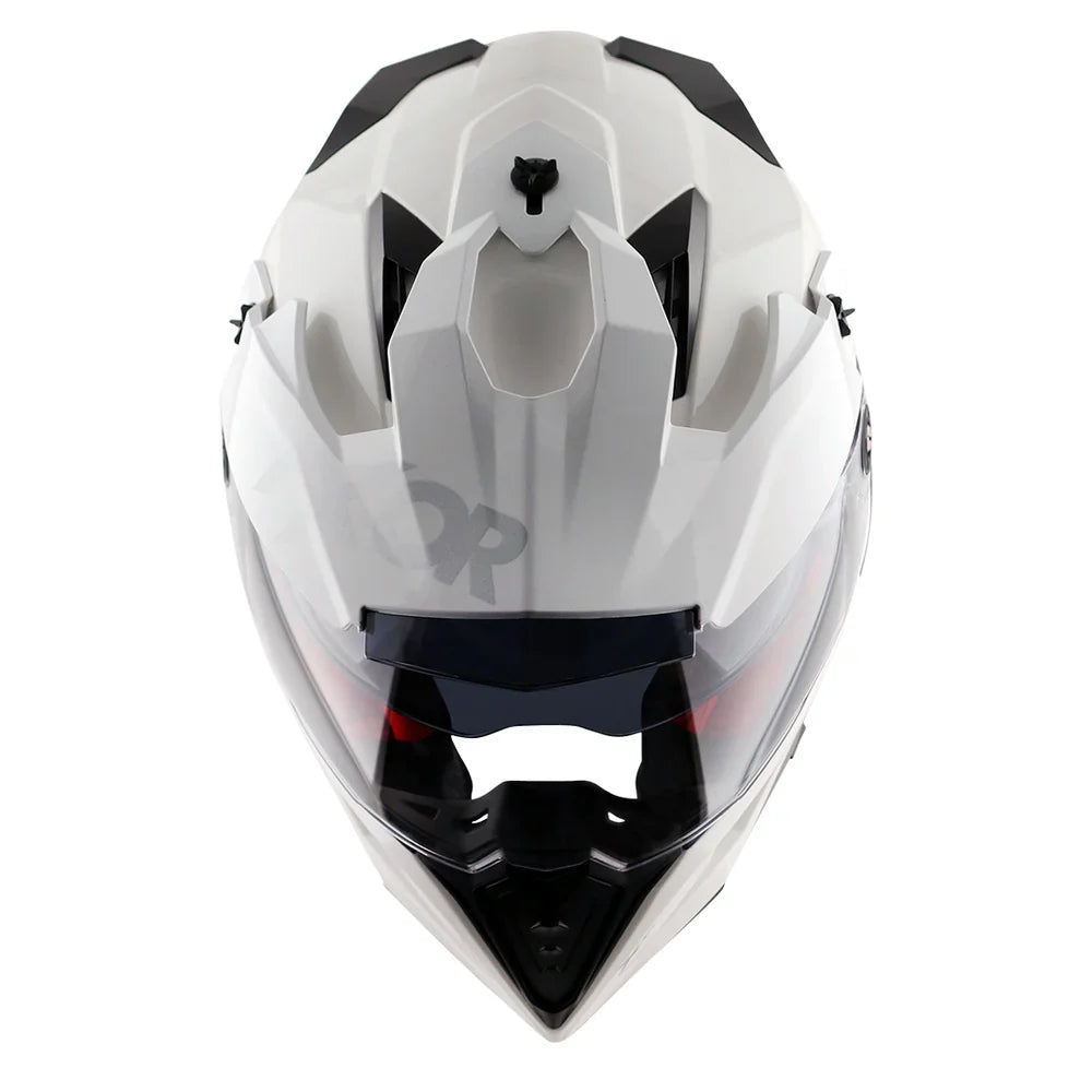AXOR X-CROSS SPORT DUAL VISOR MOTORCYCLE HELMET PEARL WHITE