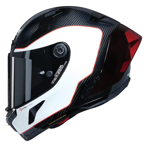 NOLAN X-804 RS ULTRA CARBON ASSO DI PICCHE 343 Full Face Helmet Bianco Rosso