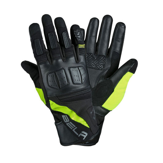 BELA Highway Winter Motorcycle Gloves Black Yellow Flou 