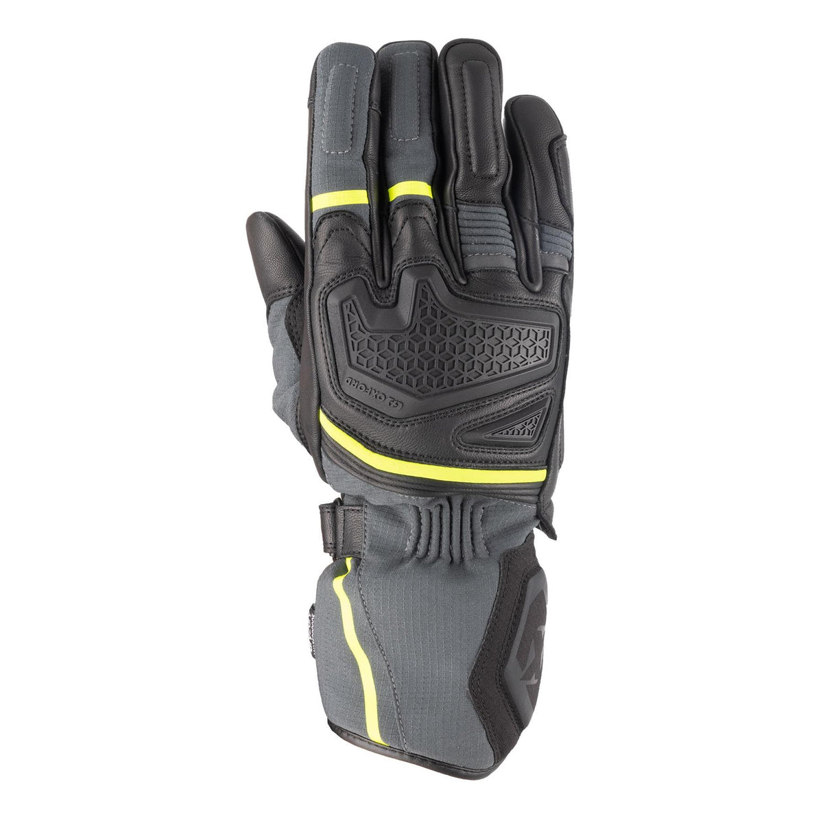 Oxford Vancouver 2.0 Dry2Dry Waterproof Men’s Motorcycle Glove Charcoal Yellow maximomoto.uk!