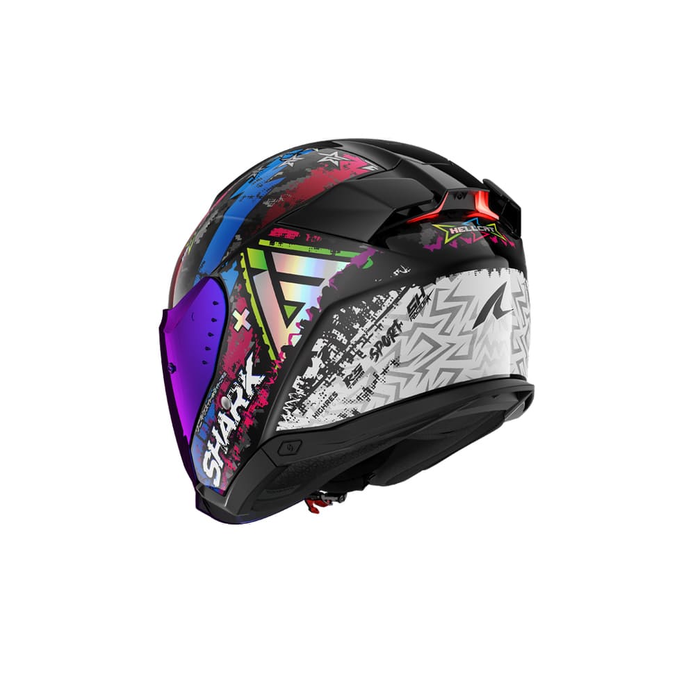 SHARK SKWAL i3 JET Hellcat CASCO NEGRO MATE CROMADO AZUL