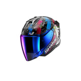 SHARK SKWAL i3 JET Hellcat CASCO NEGRO MATE CROMADO AZUL