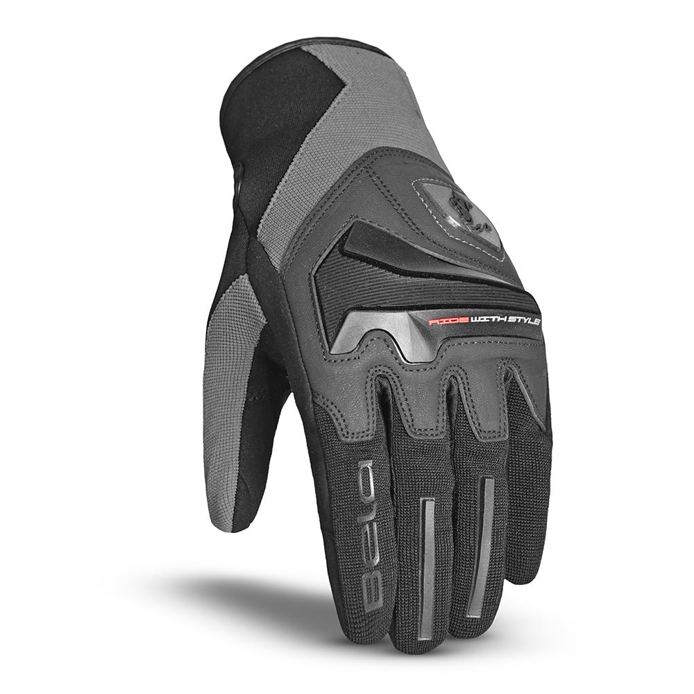 BELA Star Motorcycle Gloves Dark Grey Black 