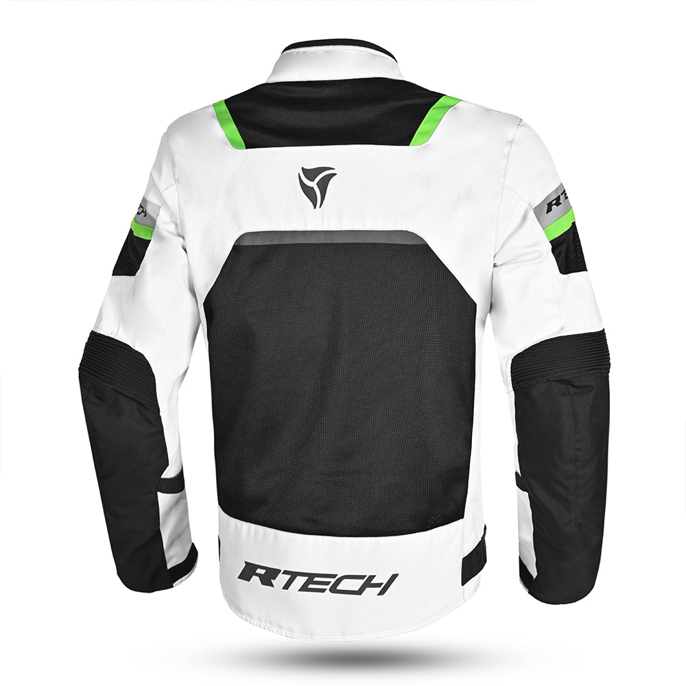 R-TECH SPIRAL MESH Motorcycle Textile Jacket White Black Green
