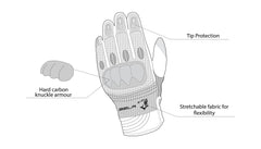 infographic sketch bela bomber black gloves back view