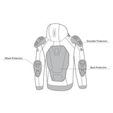 infographic sketch bela breeze softshell hoodie black and blue back side view