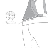 infographic sketch bela calm digger short winter textile pant black back side view