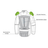 infographic sketch bela crossroad extreme wr the winter jacket ice-gray and black back shoulder view