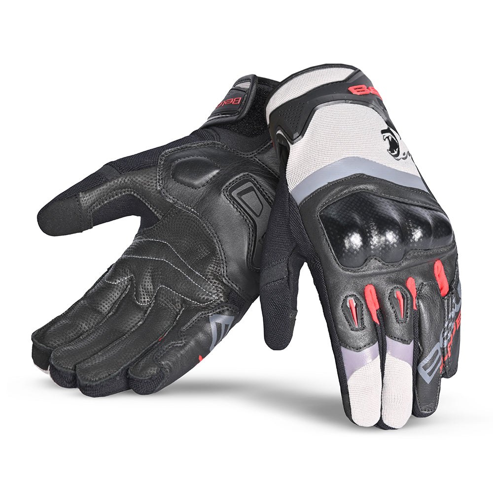 bela daring winter racing gloves black grey red