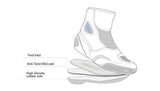 infographic sketch bela faster 2.0 lady racing black and pink boot bottom view