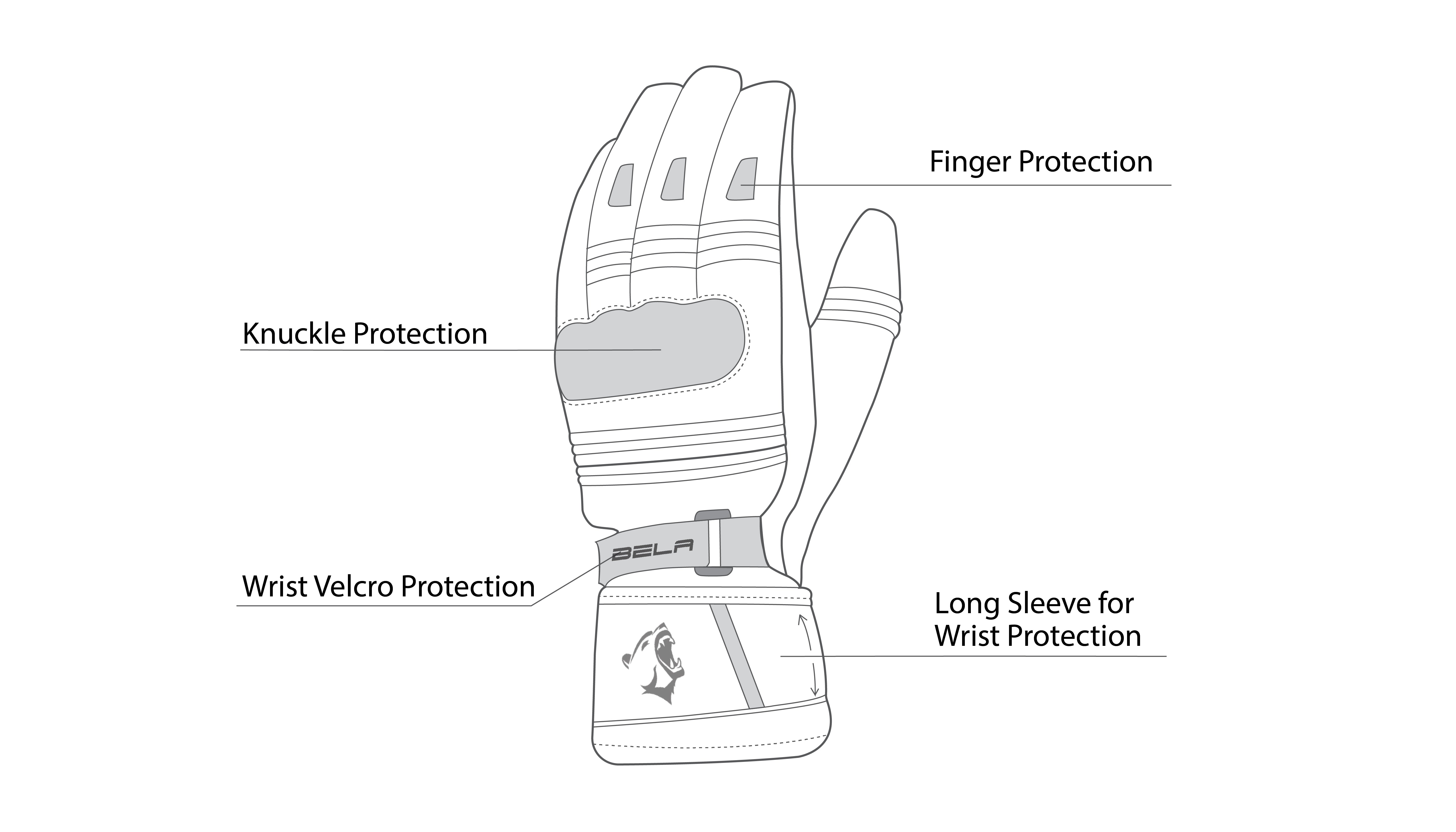 infographic sketch bela ice winter wp black and red gloves back side view