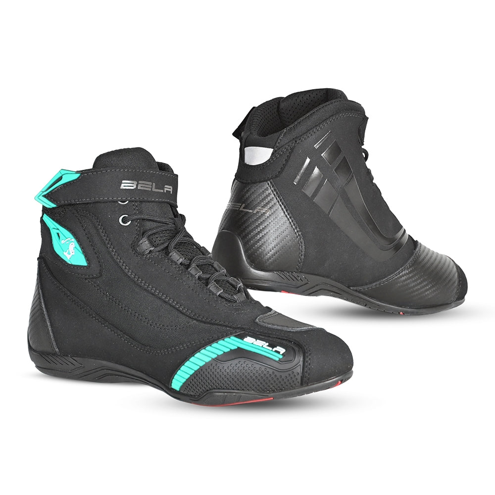 bela kiva lady black turquoise leather boots