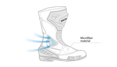infographic sketch bela master man racing boot black and gray side view