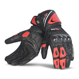 bela rocket long motorbike gloves black red